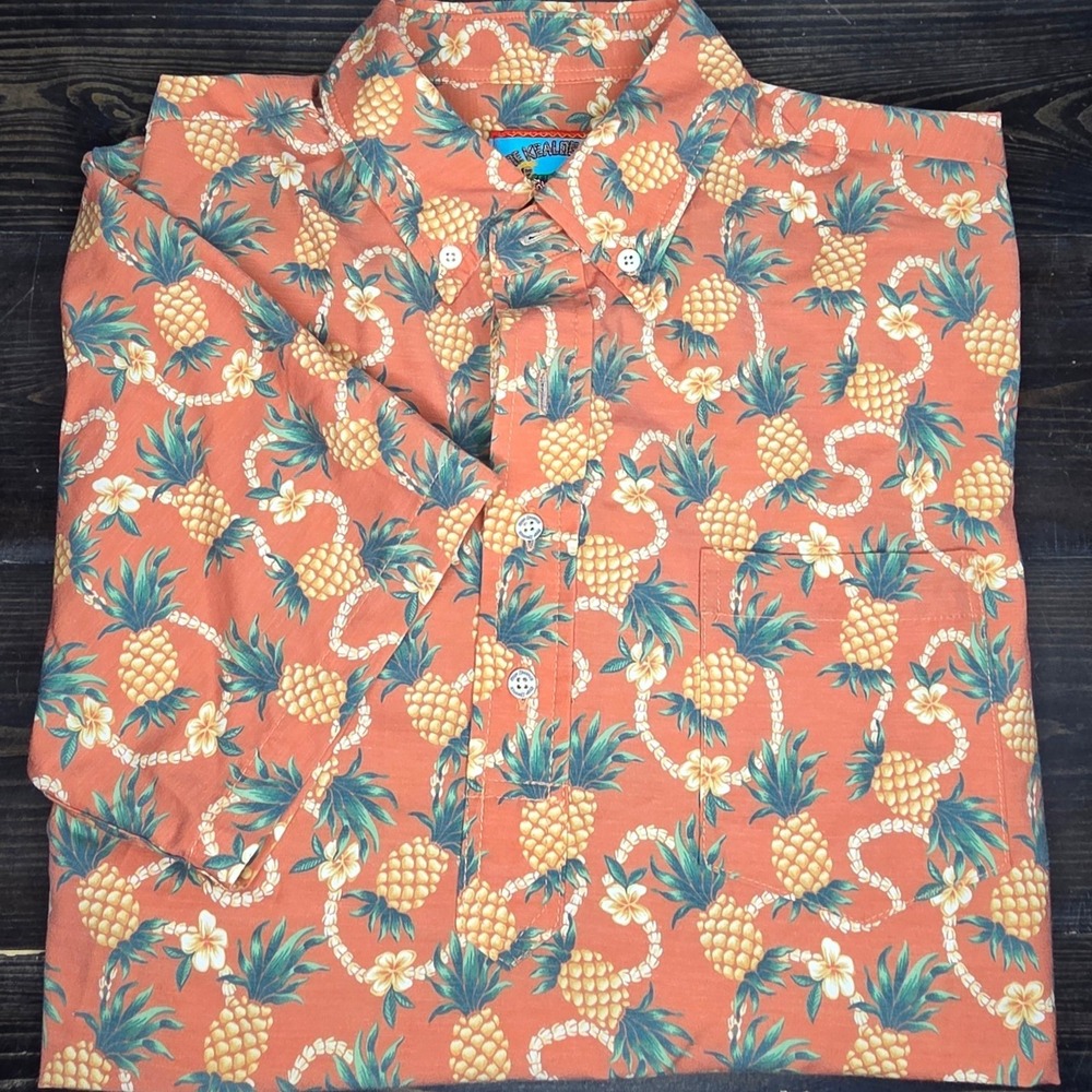 Reyn Spooner Joe Kealoha Pineapple Print Hawaiian Aloha Small vacation‎ beach